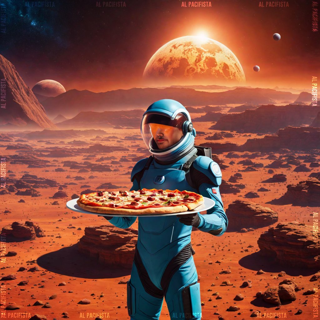 AlPacifista's tweet photo. C'è pizza su marte.
Come la mangeranno non lo so... 😂

#AiArt #AiMars #AiMarte #AiFood #AIArtworks https://t.co/LNZF2Ci5hE
