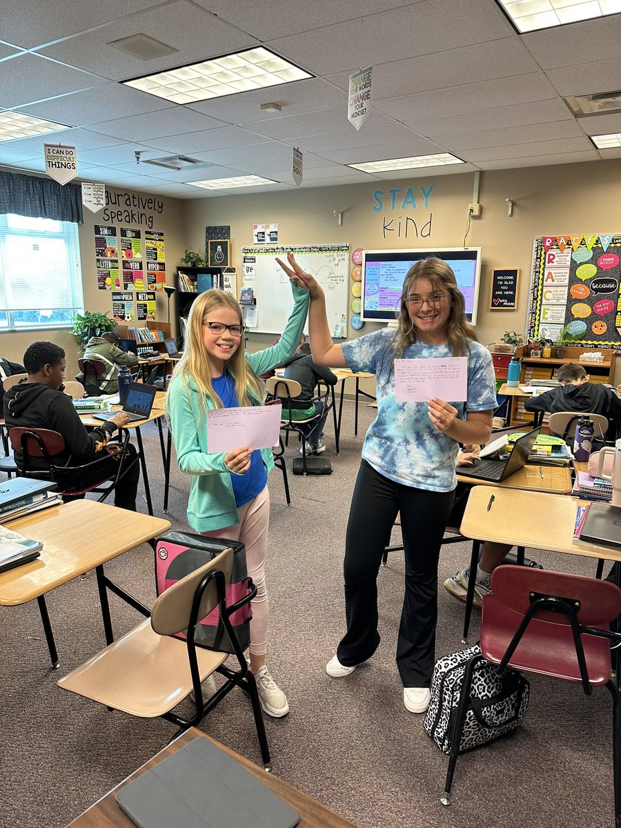 MrsPriebe's tweet photo. High five Friday! Delivering kindness grams 🫶🏼 #npspanthers @NMS_SKAgents @Norfolk_MS https://t.co/VqGyrhVi6J