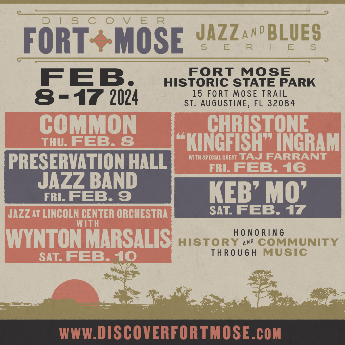 Just announced! PHJB will be joining an incredible lineup at the Discover Fort Mose Jazz and Blues series. Catch us on February 9th - tickets are linked in the bio. 🎺