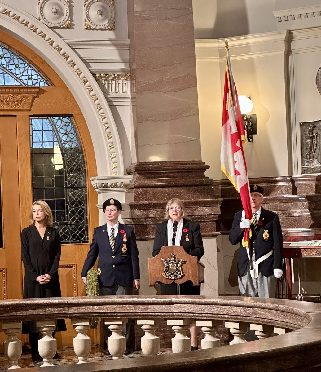 It was a honour to lay the wreath at the legislature today on behalf of Premier Eby. Thank you to Rev Fran Dearman for your powerful words of reflection and to the beautiful voices of the Newcombe singers conducted by Kathryn Whitney.