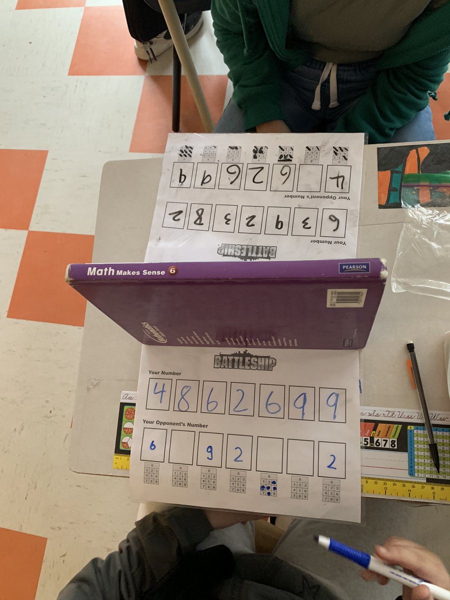 kngallan's tweet image. Friday is a perfect day for math games! #placevalue #battleship #factfluency @RockyElementary