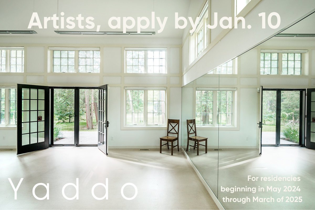 Our Yaddo Application Portal is now open! Apply by January 10 for residencies starting in May 2024 through March of 2025. Info: yaddo.org/apply/