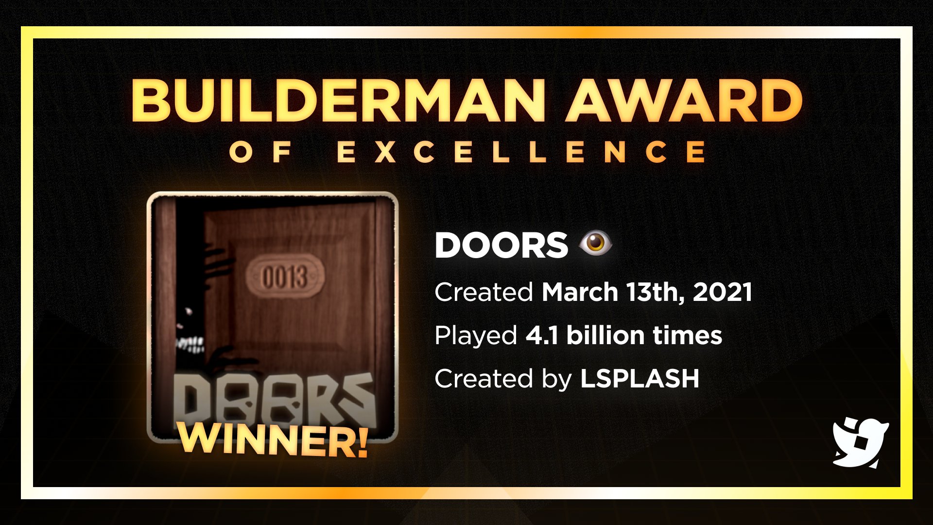 Roblox - And this year's Builderman Award of Excellence