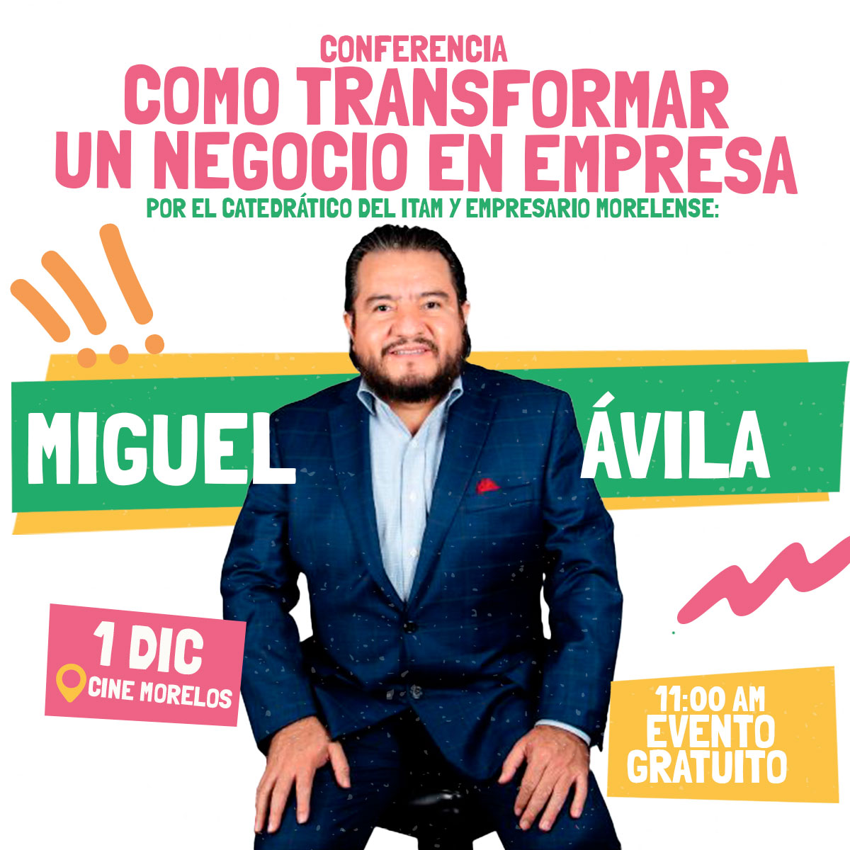 Sabor Es Morelos también se trata de compartir enseñanzas, experiencias y aprendizaje. El mundo de los negocios se transforma día con día, si tú tienes un negocio o estás pensando abrir uno, no te puedes perder esta conferencia completamente GRATUITA.
Nos vemos en diciembre.