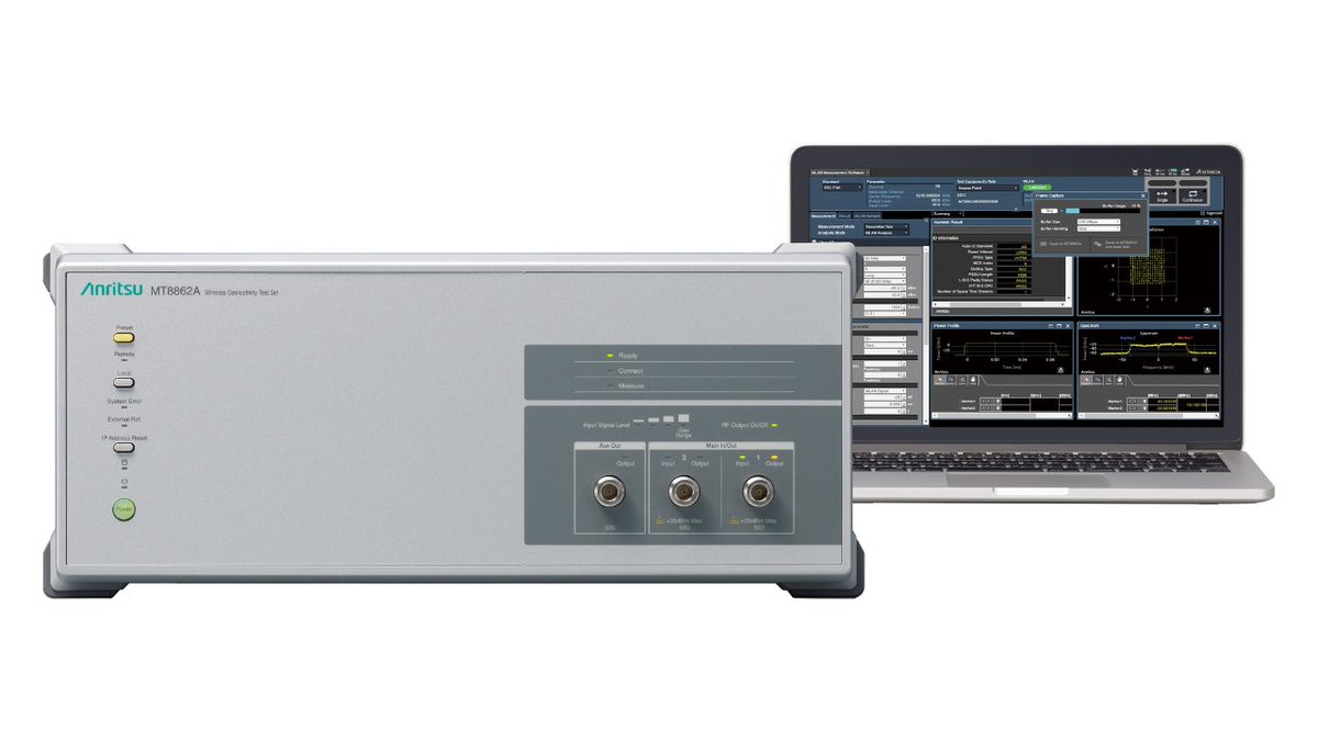 Anritsu's tweet image. #Anritsu and #Bluetest supporting OTA measurements on #IEEE 802.11be (#WiFi7) devices: bit.ly/3MD95gg

#IoT #WLAN #AR #VR