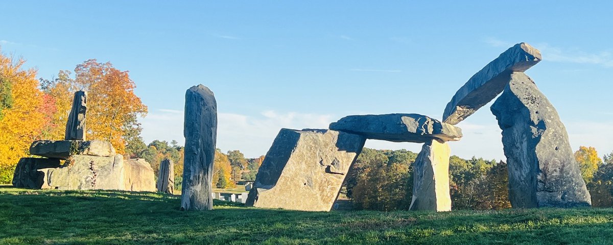 Hogpen Hill Art Farm= solely ET artworks= 80 pieces steel, stainless steel, stone. All artwork installation+land architecture by ET. Art+land design methodology = Strategic Disjointed Incrementalism, otherwise known as muddling through. Open Spring&Fall. #sculpture #StormKing