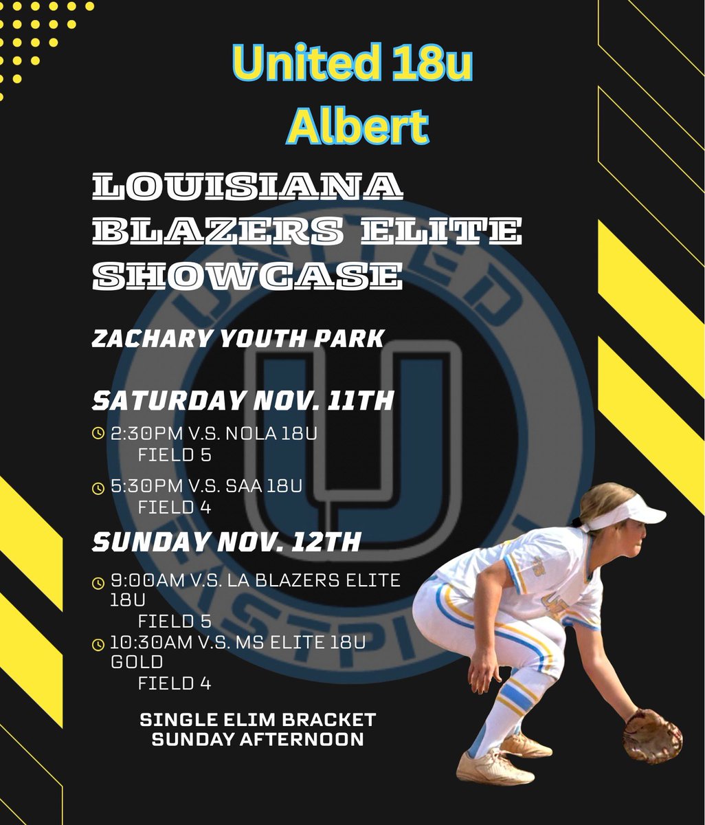 UNITED_18U's tweet photo. Due to weather we have had to pivot.  Will be playing in the Blazers Elite Showcase in Zachary!! https://t.co/nPW3nSAmGa