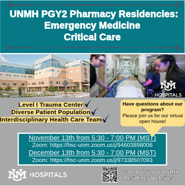 🚑Interested in Emergency Medicine or Critical Care PGY2? Join one of our virtual open house events to find out more. Our first event is this Monday, November 13th!🚑

Links are in the bio!