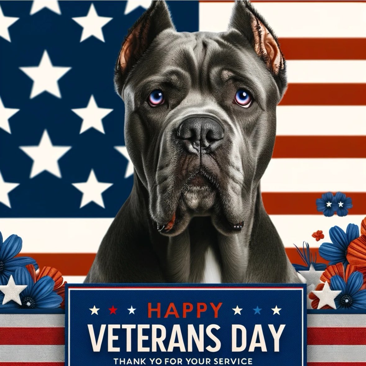 Happy Veterans Day 🇺🇸

#Veteran #VeteransDay2023 #Thanks #canecorso #AIArtCommuity  #AIArtwork #dalle3art