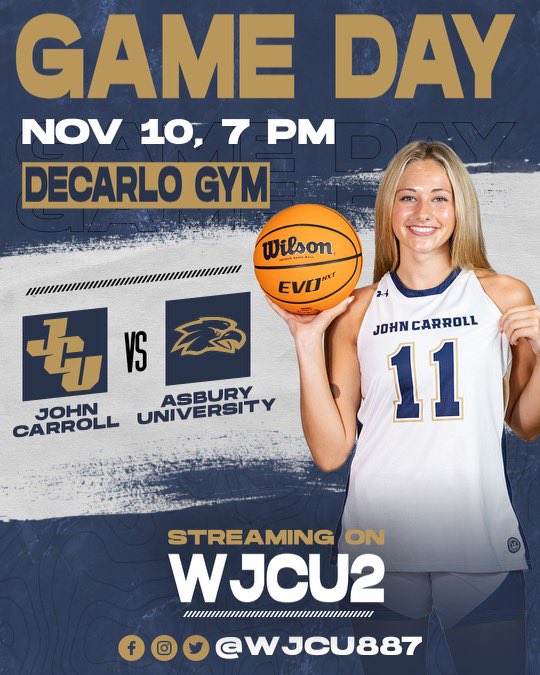 First game of the year for <a href="/JCU_WBB/">John Carroll Women's Basketball</a> in the Winking Lizard Tip-Off tournament against <a href="/AsburyWHoops/">Asbury W Basketball</a> 🏀

Tune in at 7pm on WJCU2 on the WJCU app or wjcu.org! We will also be streaming <a href="/AlmaScotsWBB/">Alma College Women's Basketball</a> vs <a href="/PSBehrend/">Penn State Behrend</a> at 5pm!
