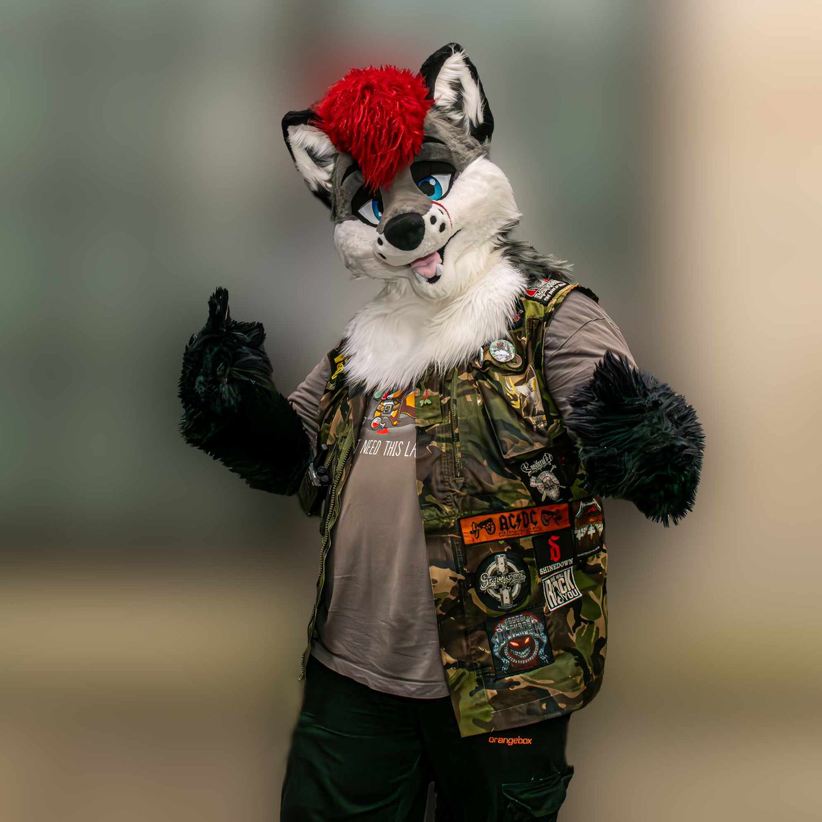 Happy #FursuitFriday y'all!

So this pic was taken as part of a project by the wife of one of our regular attendees, and entered (with 11 others) into an AWPF competition, which they won! ^_^

So I'll be in IRL photo galleries around the world!

🪡: @CCDinoFursuits 
📸: Sam Owens