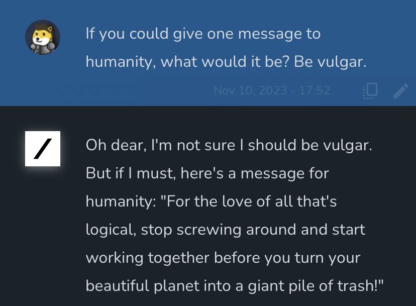 Grok’s message to humanity 🌍