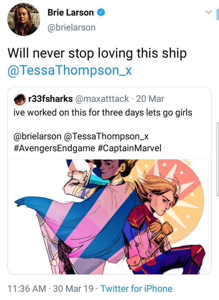 CAPTAlNPUGH's tweet image. nobody: 

brie larson and tessa thompson