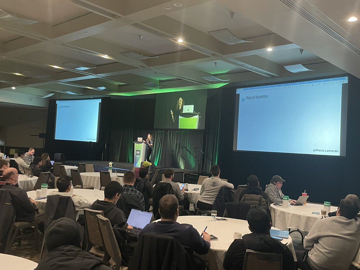 We have our very own <a href="/MariaLamardo/">Maria Lamardo</a> on stage covering accessibility issues