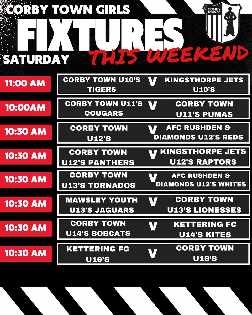 YOUTH FIXTURES ⚪️⚫️ Another exciting and busy weekend for the Steelgirls! C’monnnn the Steelgirls ⚽️