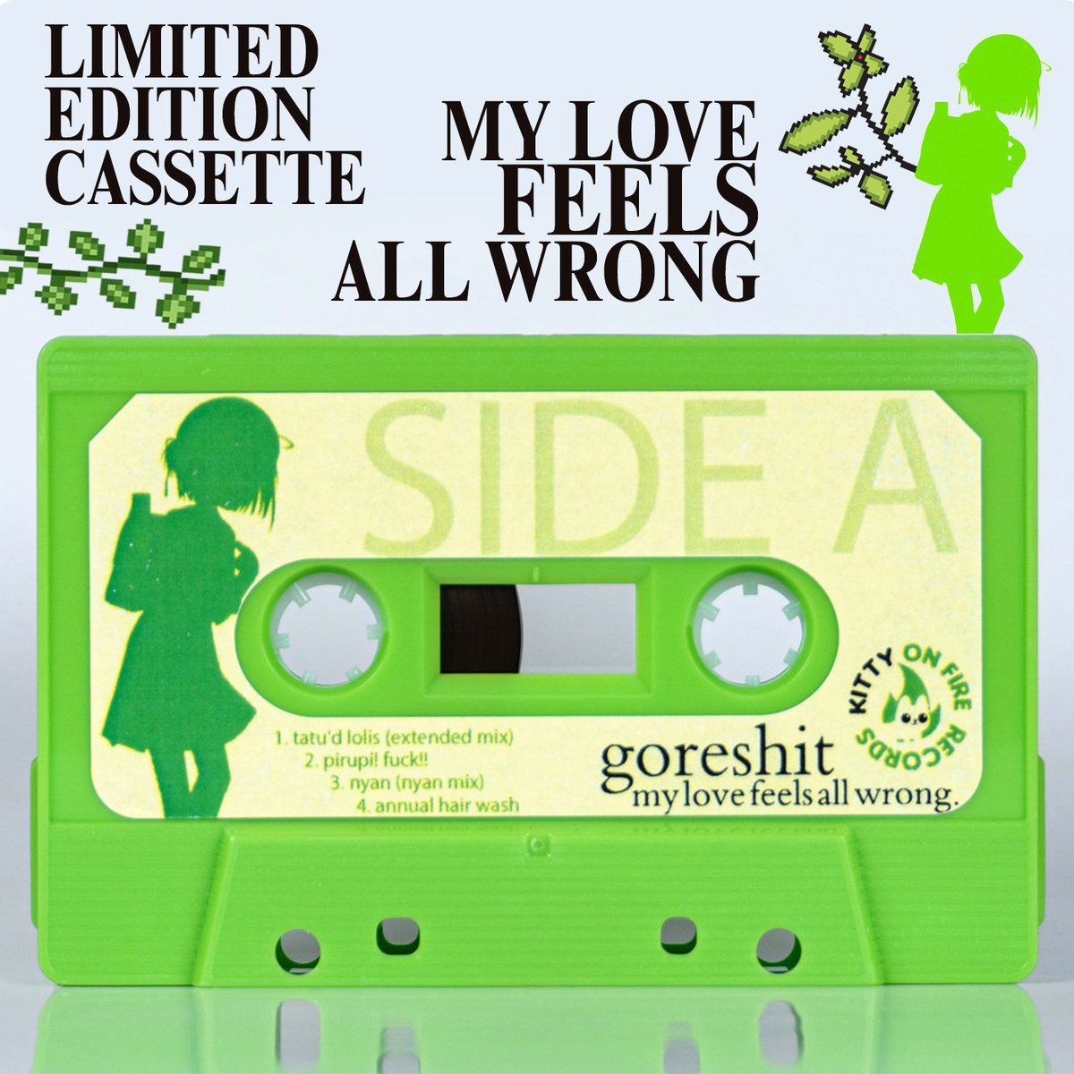 KittyOnFireRecs's tweet photo. "my love feels all wrong" by goreshit
lime green limited edition cassette
✅💚✅💚✅💚✅💚✅💚 https://t.co/OlyR7zgIWa