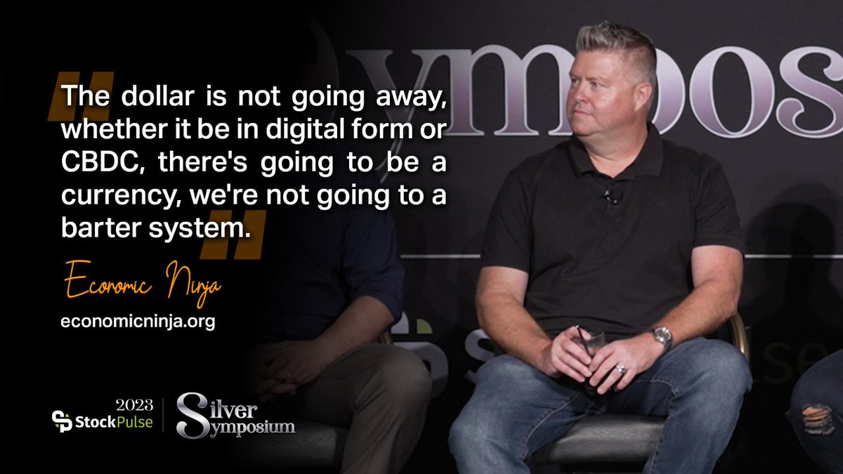 The dollar is not going away, whether it be in digital form or CBDC. - Economic Ninja, economicninja.org 

Watch the full video here 👉 youtu.be/iryhwIPhc0g 

#SilverSymposium #Finance #Bitcoin #Gold #Silver #EconomicInsights #Cryptocurrency