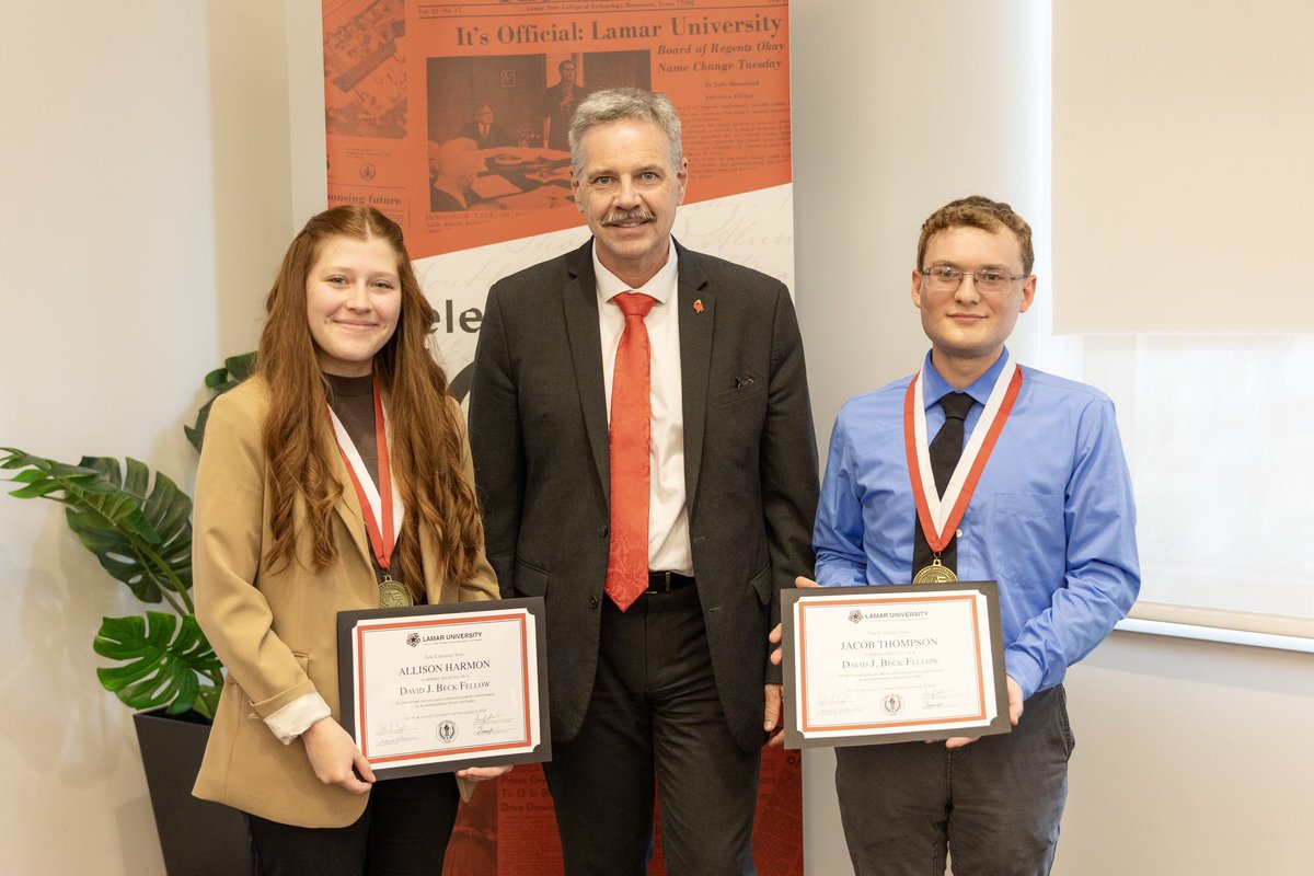 We are so incredibly proud of these amazing David J. Beck Fellows, Allison Harmon and Jacob Thompson. It was an honor to listen to their presentations and their experiences this scholarship has allowed them to pursue. I cannot wait to see the successes you will achieve.