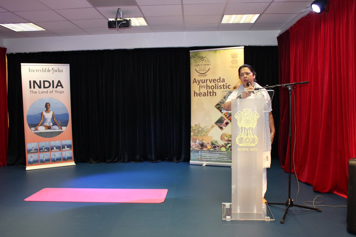M_Lekhi's tweet photo. On the occasion of Ayurveda Day, started my day with an invigourating yoga session at the Gandhi Centre in The Hague, aiming at the holistic well-being of individual through integration of yoga &amp; Ayurveda. Yoga fosters a sense of community &amp; overall well being. https://t.co/snRjkwiqTv