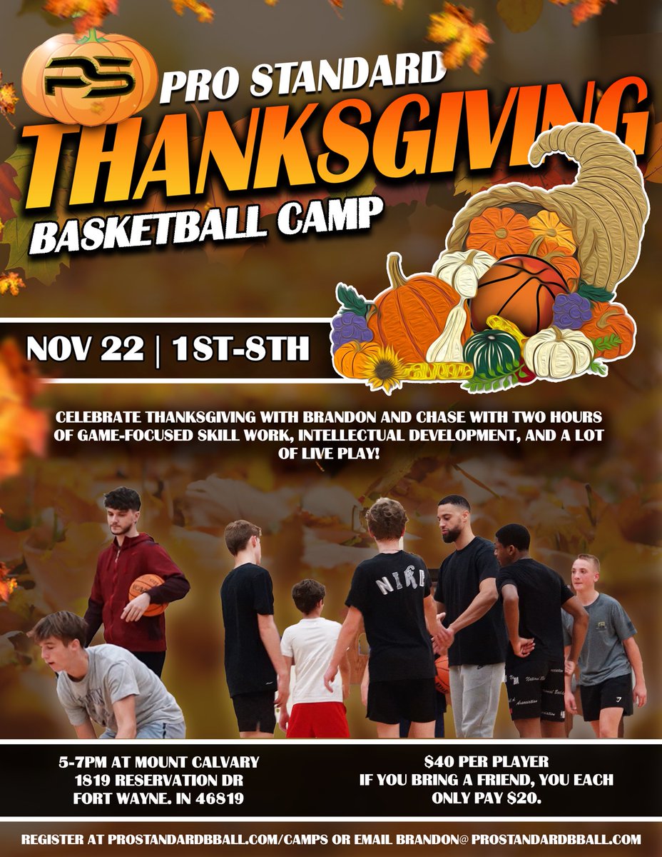 Pro Standard Basketball Academy (@psbafw) on Twitter photo Join us the day before Thanksgiving for another chance to improve your skill set. Bring a friend and you each get 50% off! 
Register here ⬇️
app.coachiq.io/form/eb06f4c7-… Join us the day before Thanksgiving for another chance to improve your skill set. Bring a friend and you each get 50% off! 
Register here ⬇️
app.coachiq.io/form/eb06f4c7-…