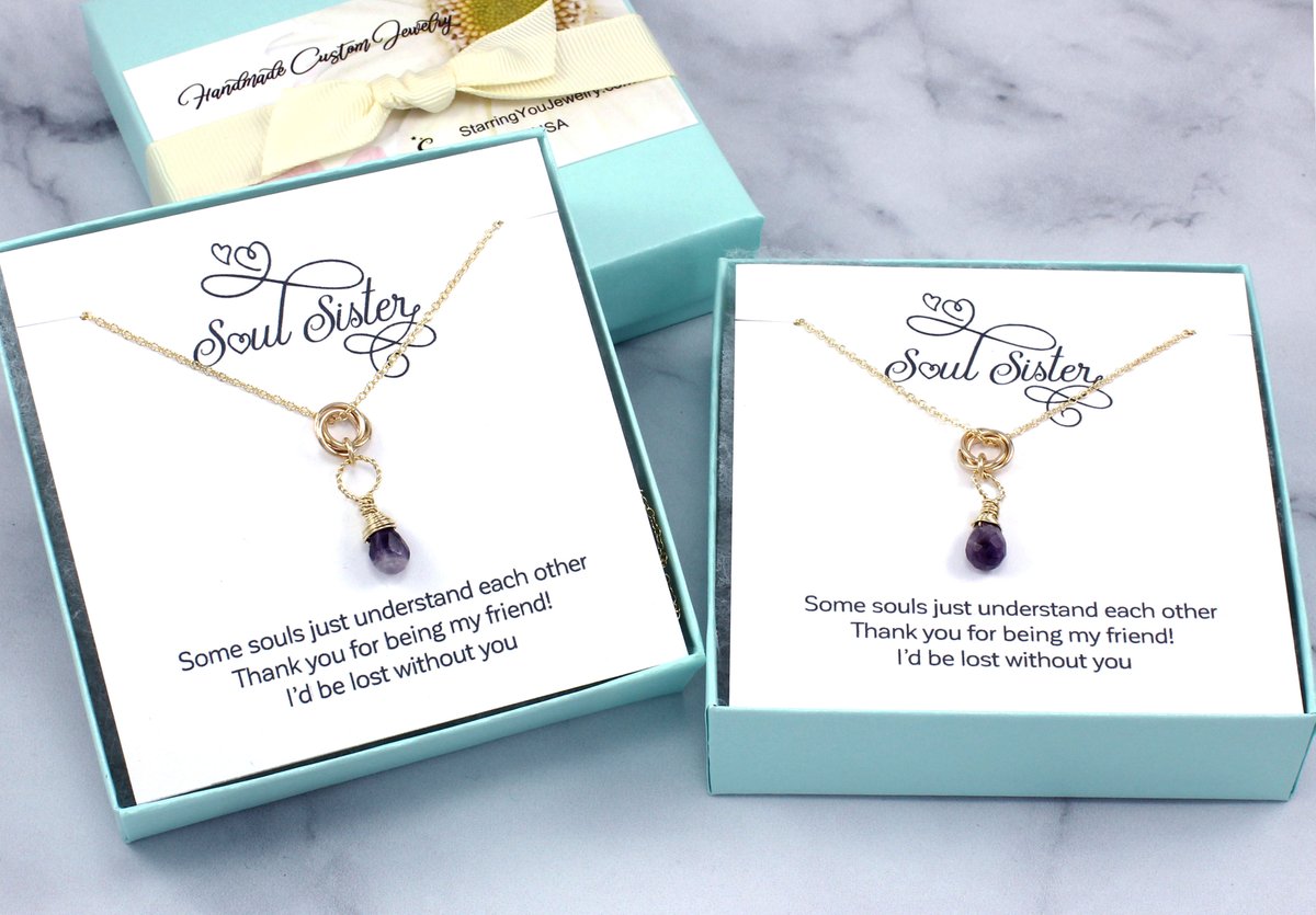 14k gold-filled amethyst necklaces for you and your bestie👯creatoriq.cc/3QWOC92 #pottiNovember102023 #etsy #etsyfinds #bestfriendgift #giftsforfriends #bestfriendnecklace #amethystnecklace #gemstonenecklace #crystalnecklace #wirewrappedjewelry #giftideas #christmasgift