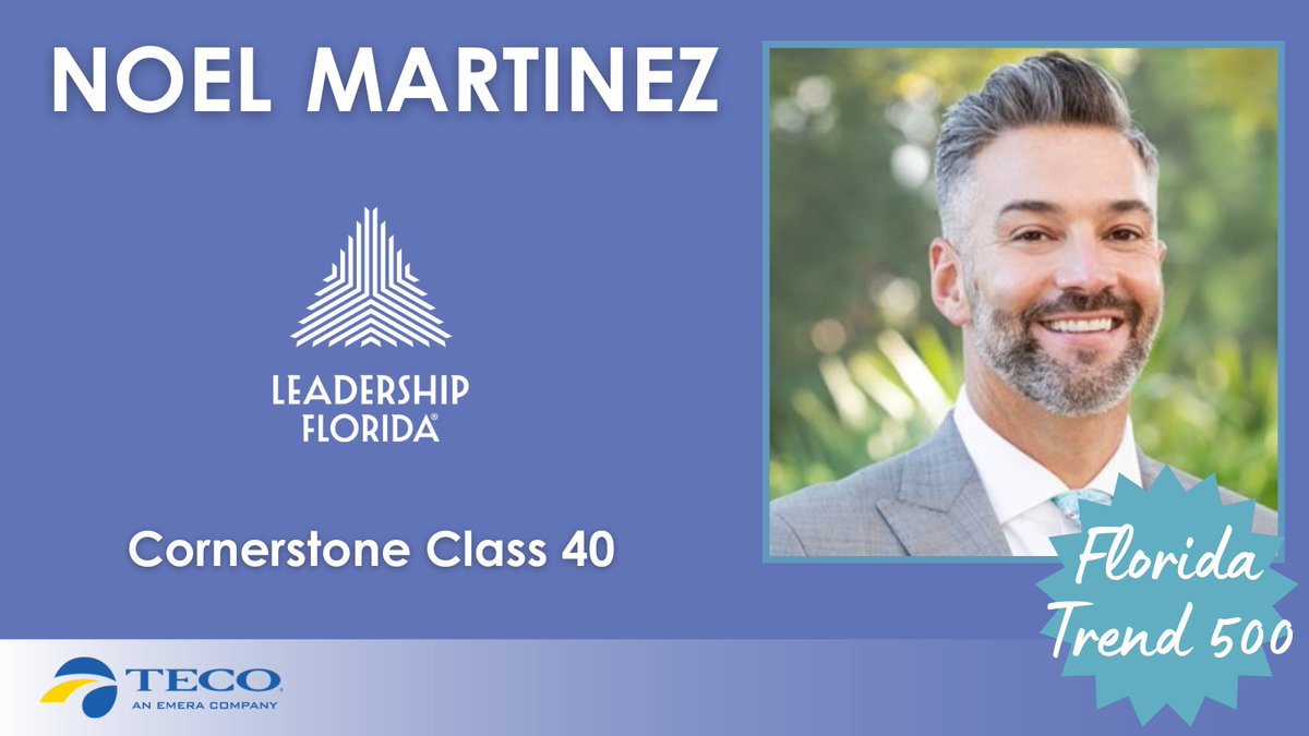 LeadershipFla's tweet photo. Congratulations to #LifetimeMember @NoelGMartinez (#CornerstoneClass40 #XLerators, #GulfstreamRegion) for being selected as one of @FloridaTrend's Top 500 Influentials in FL in the Professional Services category. Noel is the president/CEO of @pbnchamber.

Sponsor: @TampaElectric https://t.co/GWeqL5rCYc