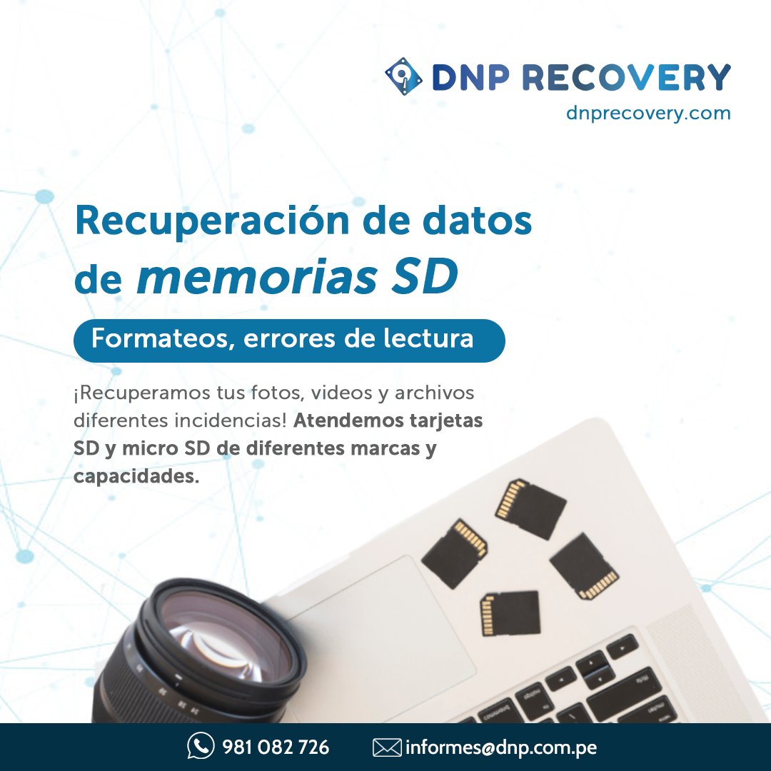 DnpRecovery's tweet photo. Recuperación de datos de tarjetas y memorias SD 🚨 

Escríbenos 👇
🌐 https://t.co/1fu2IB4GZb

#datos #tarjetaSD #datarecovery #RecuperacionDeDatosEnLima #MemoriaUSB #recuperaciondedatosusb #USB #tarjetadememoria #TarjetaMicroSD #unidadesnas #recuperaciondedatos https://t.co/rPkj7rTUZo