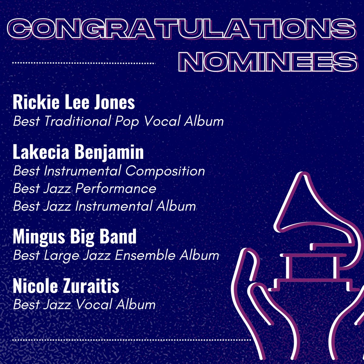 We are so excited for the GRAMMY nominees from our Birdland family! Congratulations to all!
