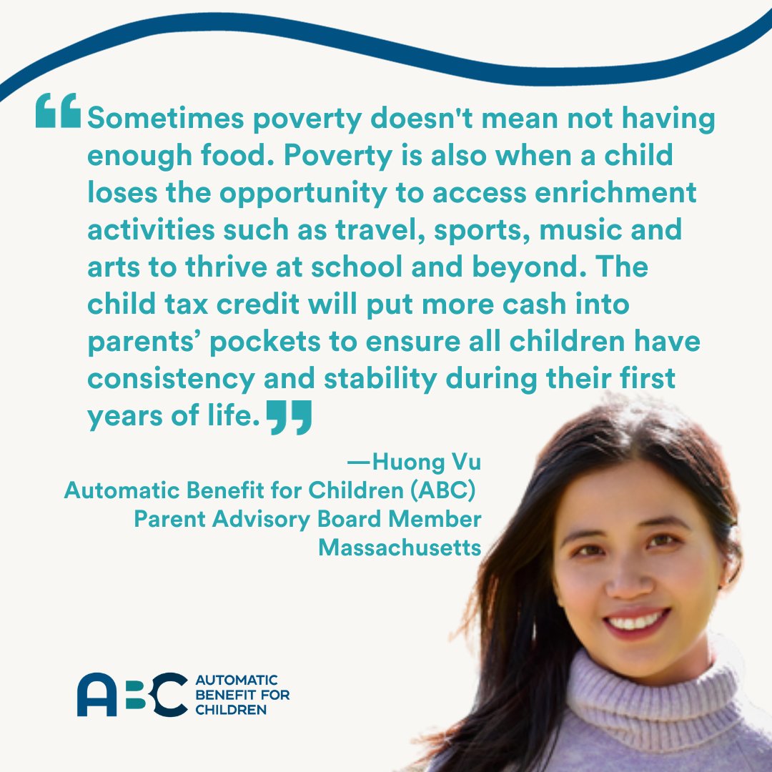 Without the expanded #ChildTaxCredit, child poverty more than doubled from 2021 to 2022. Child poverty is a choice. Our Parent Advisory Board member Huong Vu, of Massachusetts, says the expanded CTC gives families stability. Take action here: p2a.co/CnrYQ5M