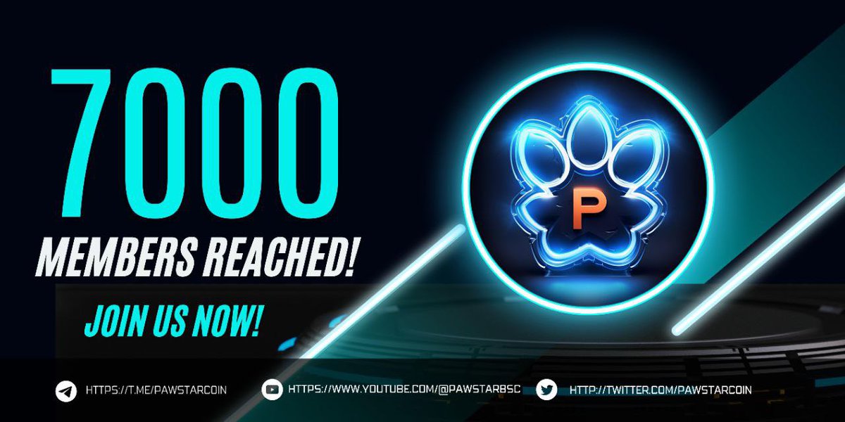 7,000 TELEGRAM MEMBERS! 🔥

Our group on Telegram just reached a milestone of 7,000 members! Come join us!

#Telegram #Crypto #Blockchain 

t.me/pawstarcoin