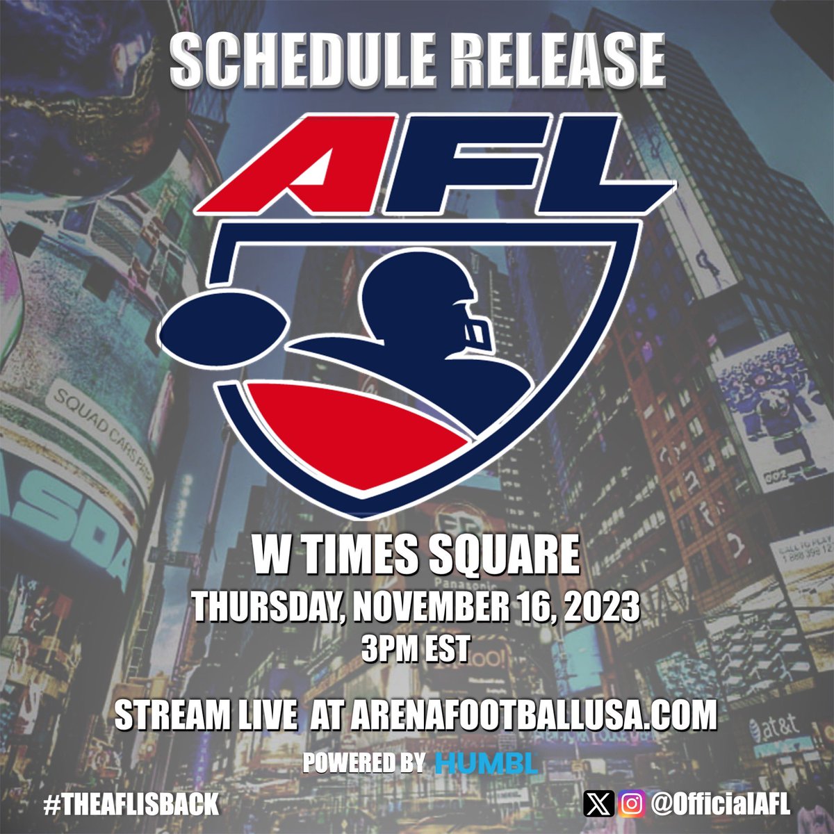 11/16/2023 Times Square, New York City… #BiggerAndBetter #TheAFLIsBack @HUMBLPay