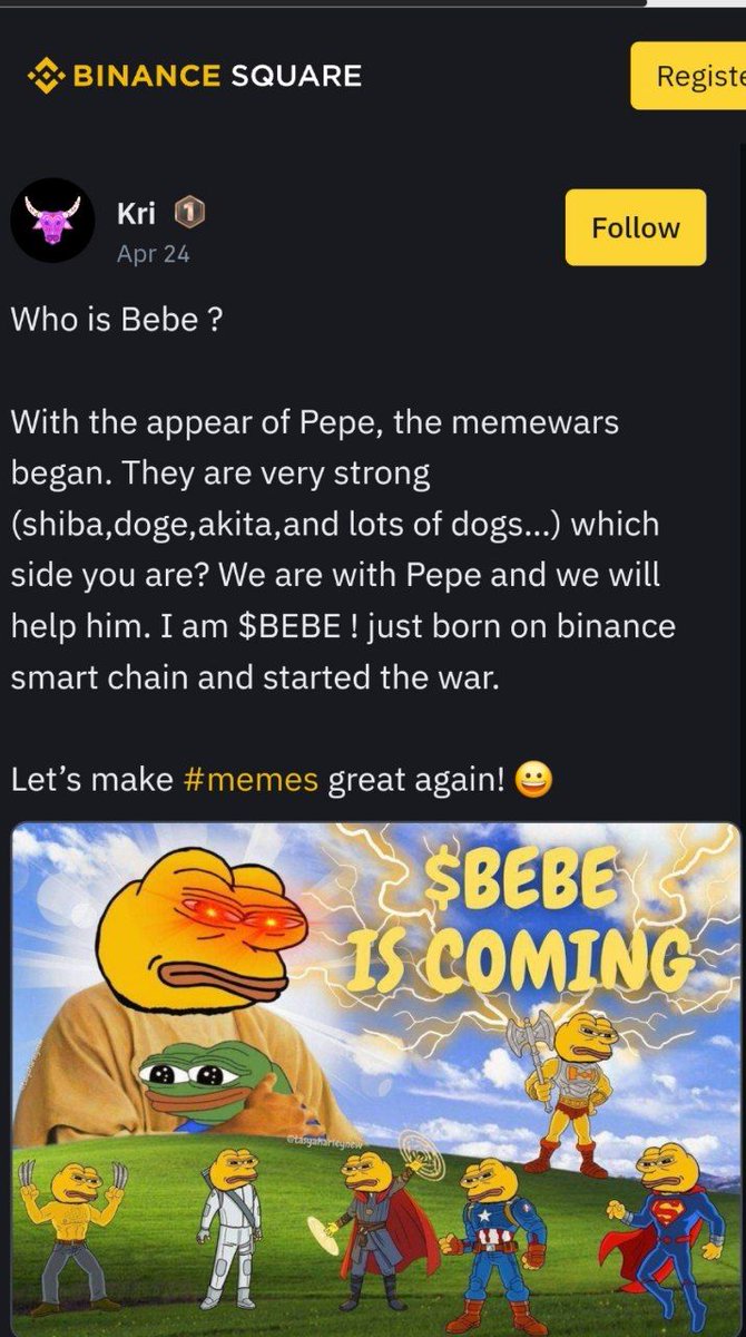 thebebebsc's tweet photo. Visit our Binance article 
https://t.co/veIkDi4eta

Whitepaper 

https://t.co/6AI5T3Ymxt

$BEBE #BEBE #MMGA $PEPE #MEMECOINS #REALMEMES 

@cz_binance @BinanceAcademy https://t.co/Q7LUnoeqhe