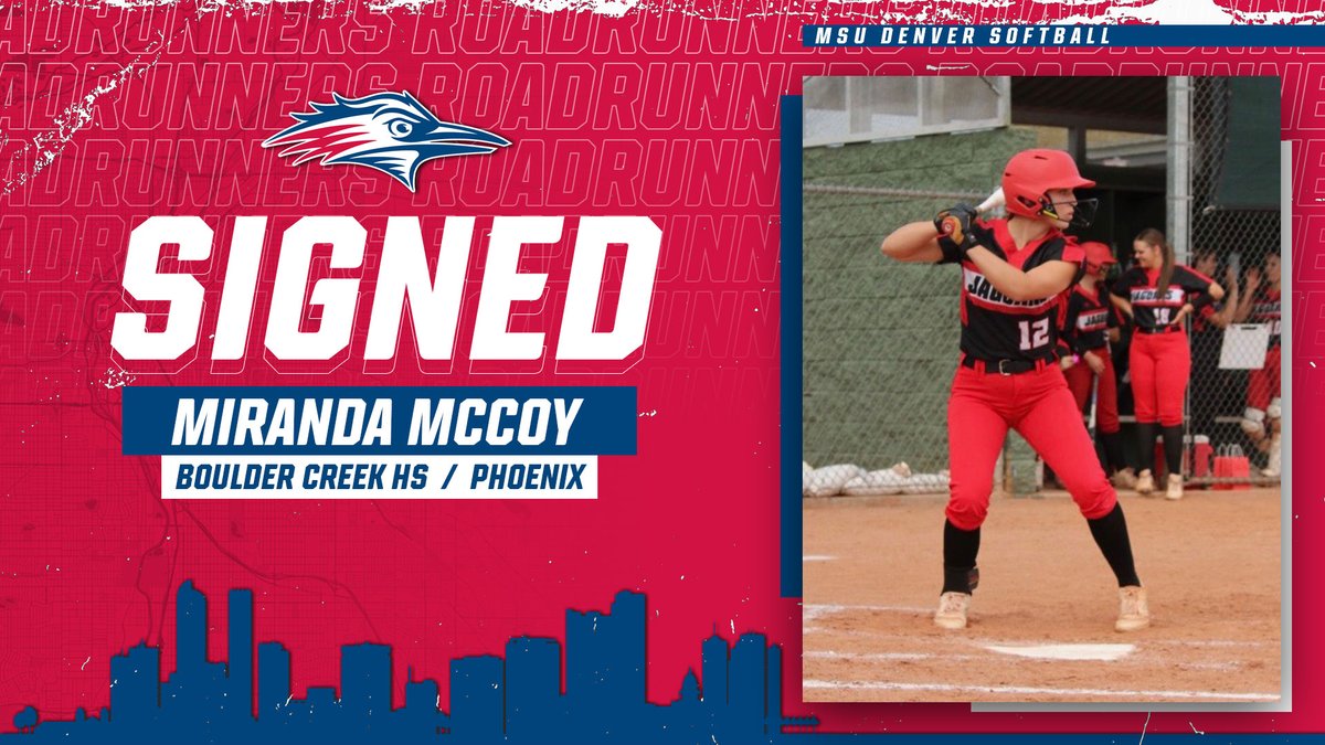 MSU Denver Softball (@roadrunnersb) on Twitter photo 🔴SIGNED🔵
Miranda McCoy is coming to <a href="/msudenver/">MSU Denver</a>! ✍️
🥎 Hometown: Phoenix
🥎 Position: OF
🥎 2023 First Team All-Region
Welcome to Denver, Miranda! 👋
#GetRowdy🔴🔵 🔴SIGNED🔵
Miranda McCoy is coming to <a href="/msudenver/">MSU Denver</a>! ✍️
🥎 Hometown: Phoenix
🥎 Position: OF
🥎 2023 First Team All-Region
Welcome to Denver, Miranda! 👋
#GetRowdy🔴🔵