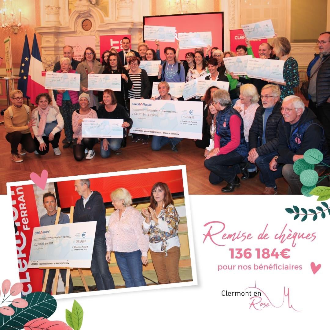 Hier soir avait lieu la remise de chèques aux associations bénéficiaires dans les salons de la mairie🤗

Cette 6e édition a été remarquable.🎀

Alors un IMMENSE MERCI à tous, grâce à vous nous reversons 136 184 euros à 12 associations locales en lien avec le cancer du sein !