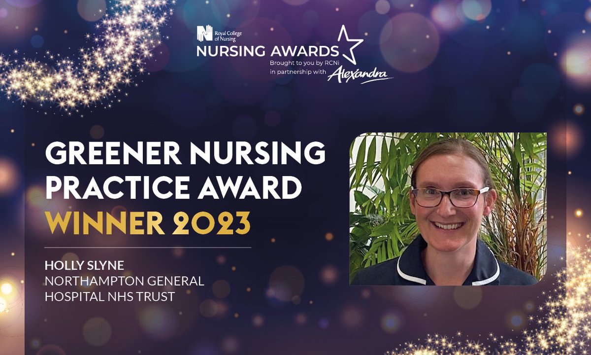 CONGRATULATIONS to Holly Slyne - winner of the Greener Nursing Practice category in the RCN Nursing Awards
Holly reduced unnecessary PPE use. She identified trends in the overuse of gloves/aprons and refreshed her trust’s PPE policy saving £22k

rcni.com/nurse-awards #RCNawards