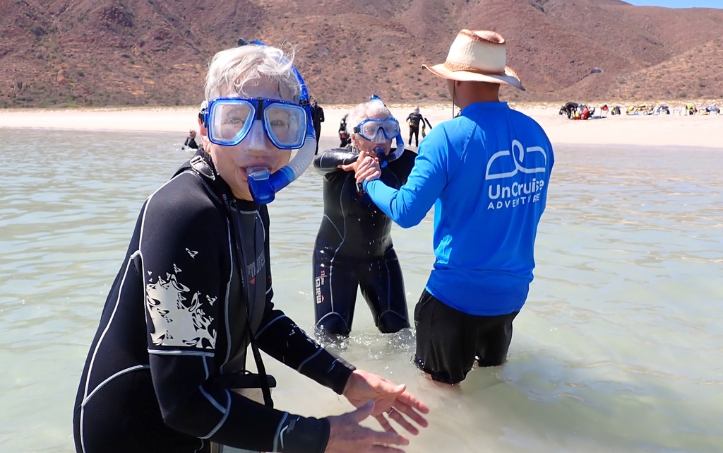 UnCruise's tweet photo. In Baja, we measure wetsuit sizes in 'Xtra Laughter,' not XL, whether medium, small or large, they're all just the right size for adventure. What's your x-tra fun wetsuit size? #bajabound #uncruise #cruisedeals https://t.co/NnhUd9ZWOf