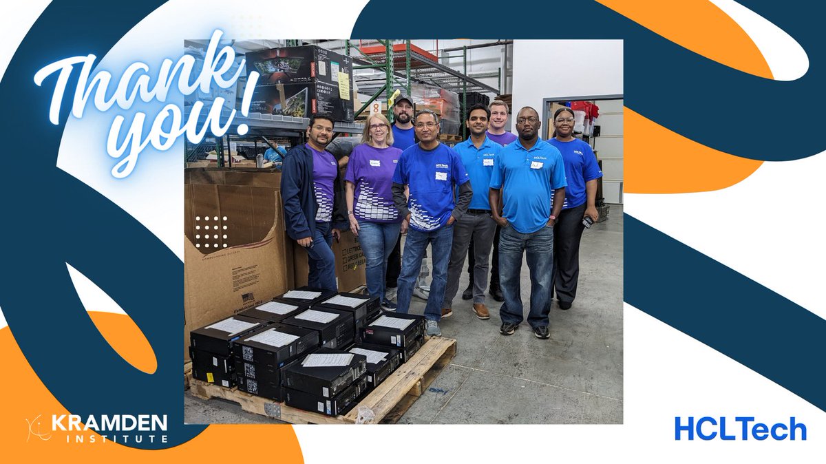 This morning we were joined by a great group of volunteers from @HCLTech. These volunteers helped our staff to refurbish computers for students in North Carolina. Thank you for starting your Friday with Kramden!

#digitalinclusion #volunteer #givetech