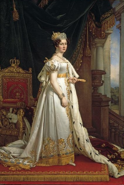 Portrait of Therese of Saxe-Hildburghausen, Queen of Bavaria, by German painter Joseph Karl Stieler (1826). Neue Pinakothek.