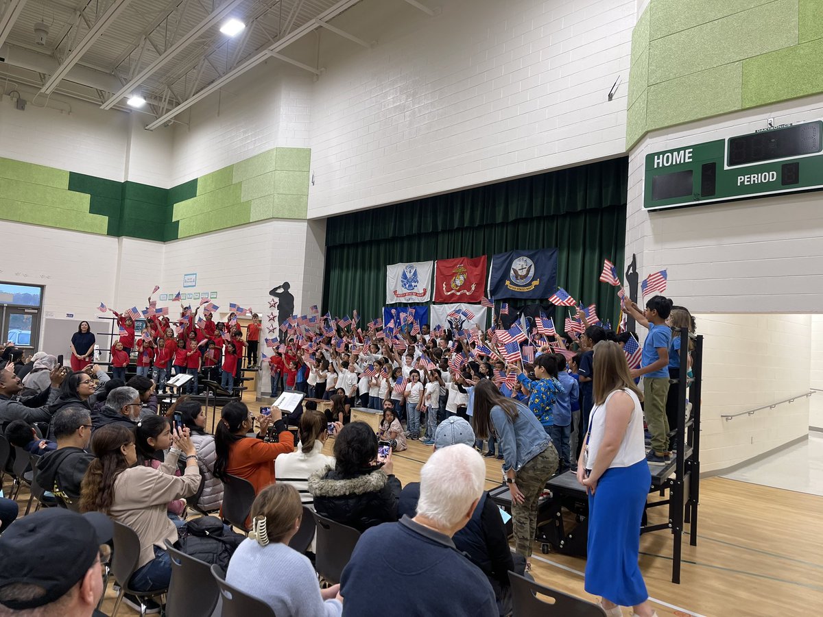 Our 2nd graders did an AMAZING job performing at the Veterans Day assembly today. Thank you to all the men and women who have served in our military!!❤️💙🤍🇺🇸 <a href="/E_ThompsonES/">Elaine Thompson Elementary</a>