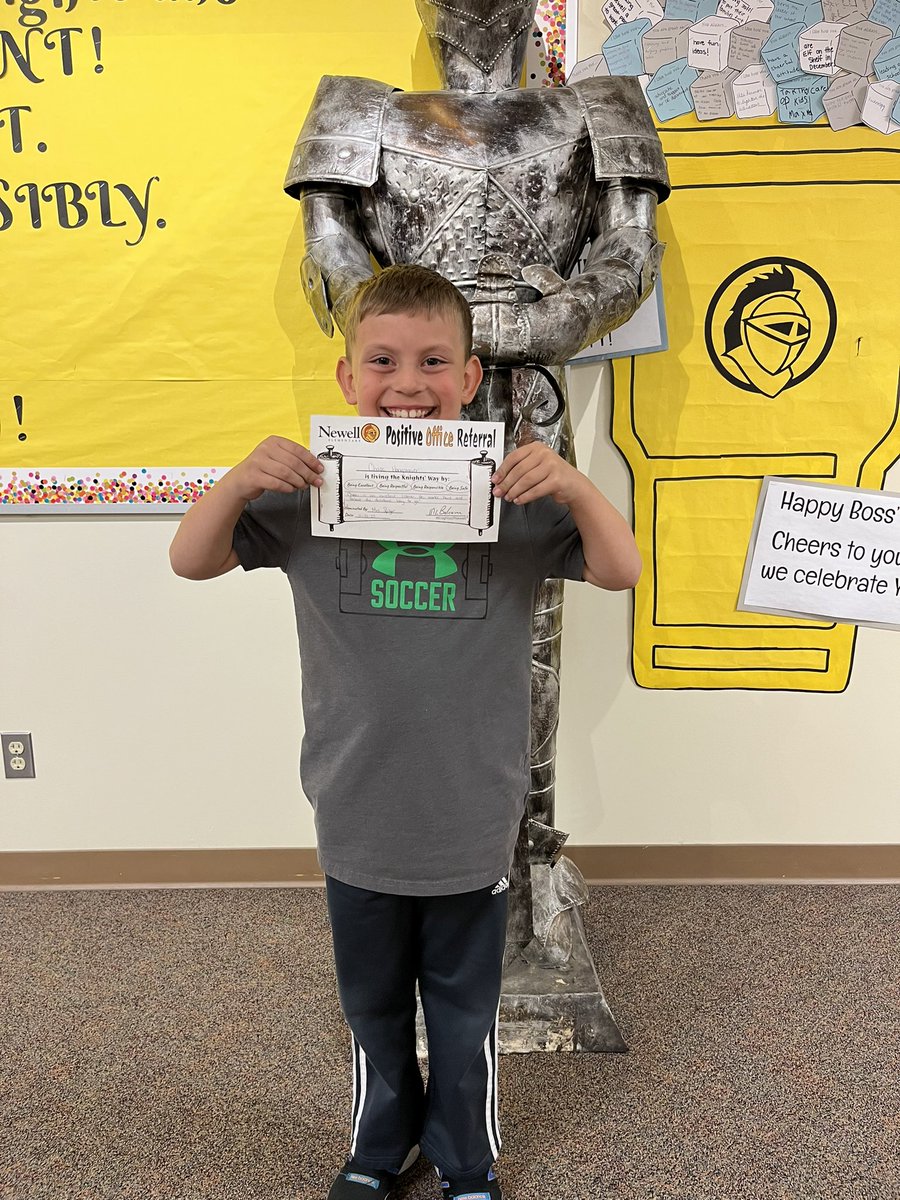 Chase earned a Positive Office Referral today for living The Knights’ Way! #KnightsofNewell