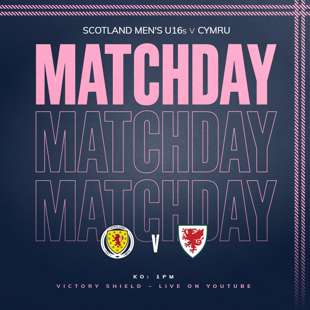 #SCO16s | It's matchday three of the 2023 Victory Shield for our Men's Under-16s.   

🆚 Scotland v Cymru
🏆 Victory Shield
⏰ 1pm
📍 Bala Town FC
📺 Watch live: scotfa.co/scowalvs23 
➡️ Preview: scotfa.co/vicshield23

#YoungTeam