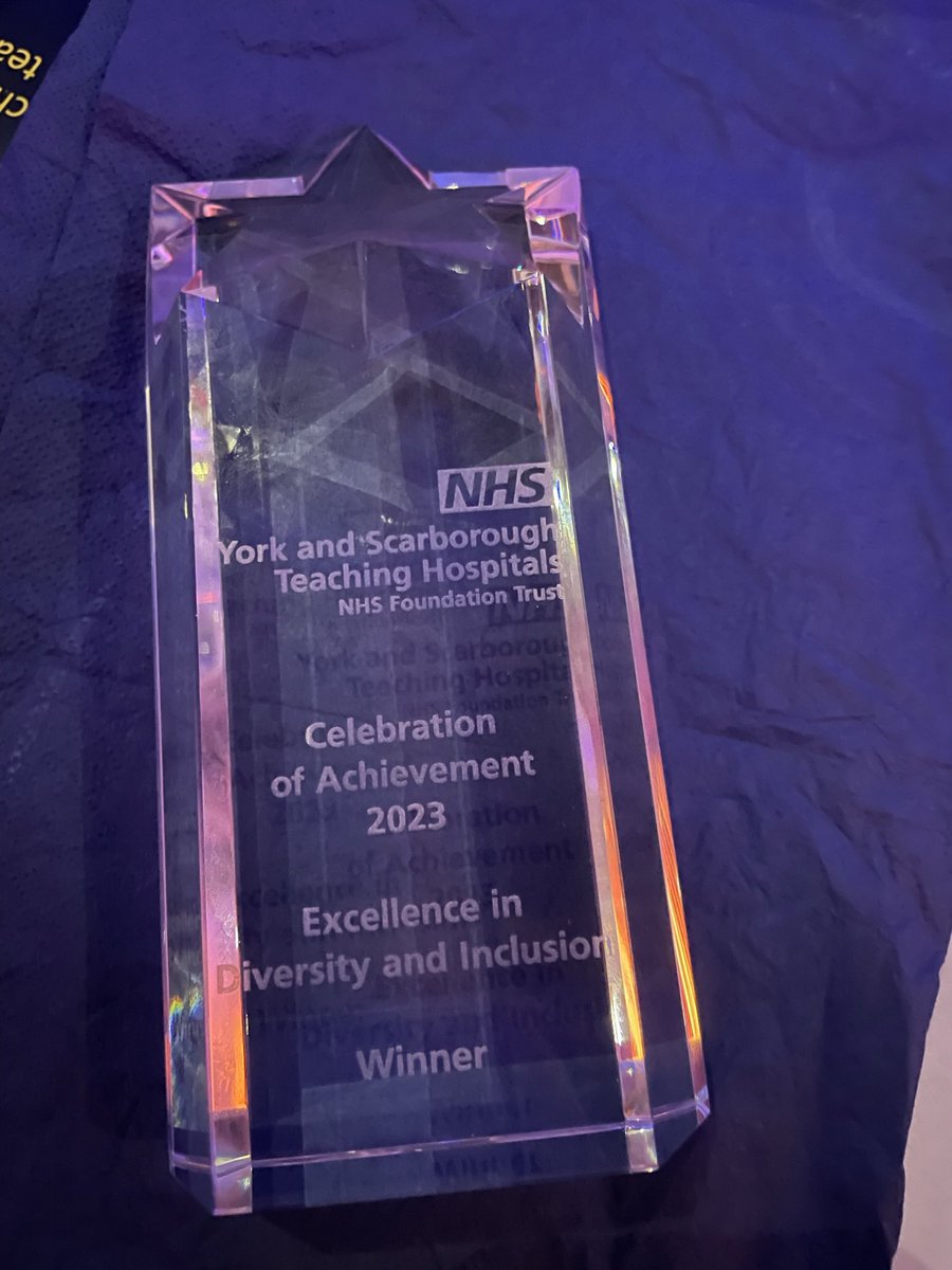 CharlotteB_OT's tweet photo. An important occupation I choose is being a fairness champion for #YSTeachingNHS so to win a team celebration of achievement award in #OTWeek23 was special! Well done team FC 💚 ‘Excellence in Diversity and Inclusion’ https://t.co/FkZDQSvHyi