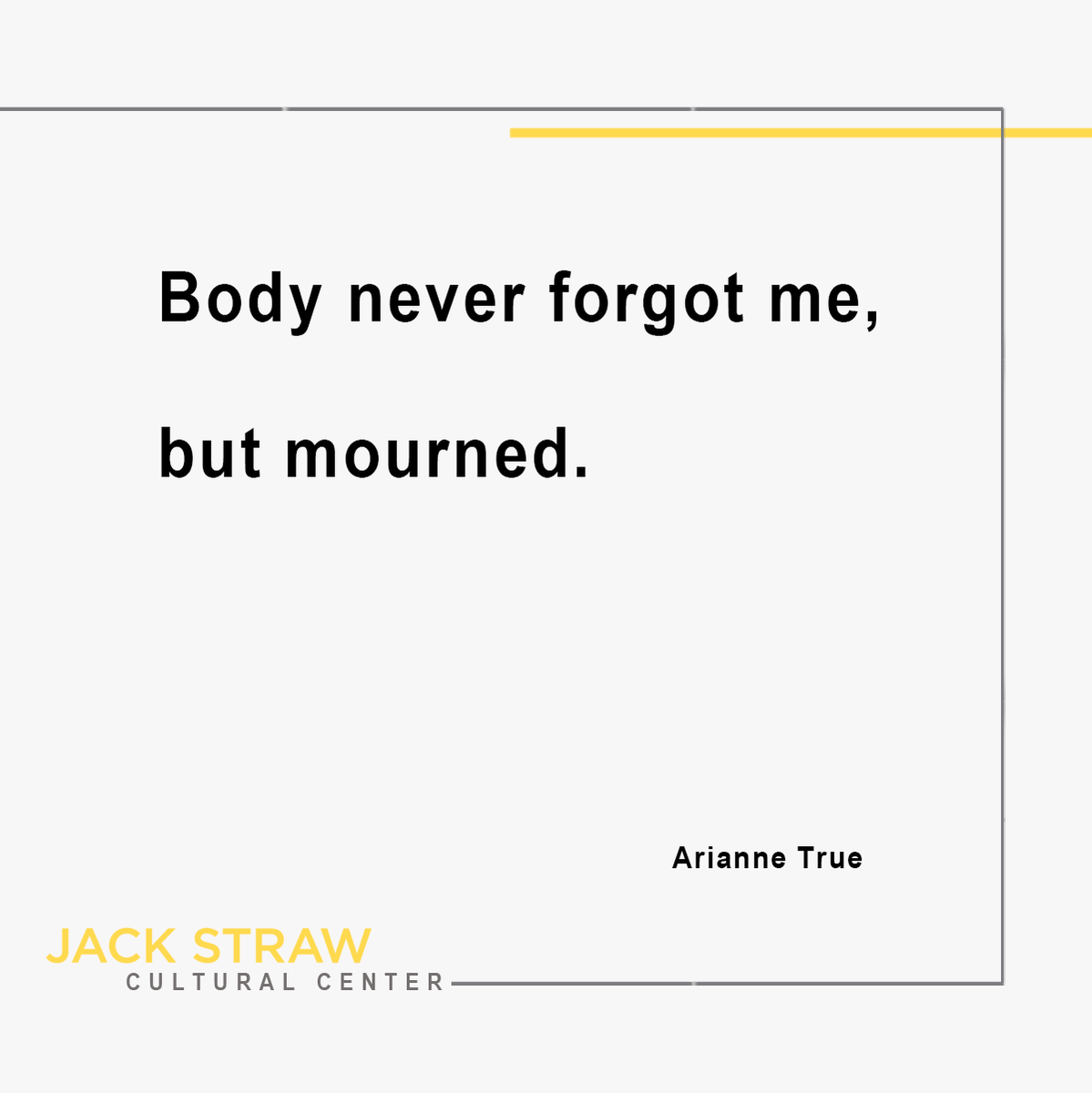 jackstrawarts's tweet photo. Today’s excerpt comes from #JackStrawWriter Arianne True.
#JackStrawWriters #JackStrawWriters2020 #RecordingStudio #SeattleRecordingStudio #Seattle #Poetry #NativeAmericanHeritageMonth https://t.co/J02KDJBBUZ
