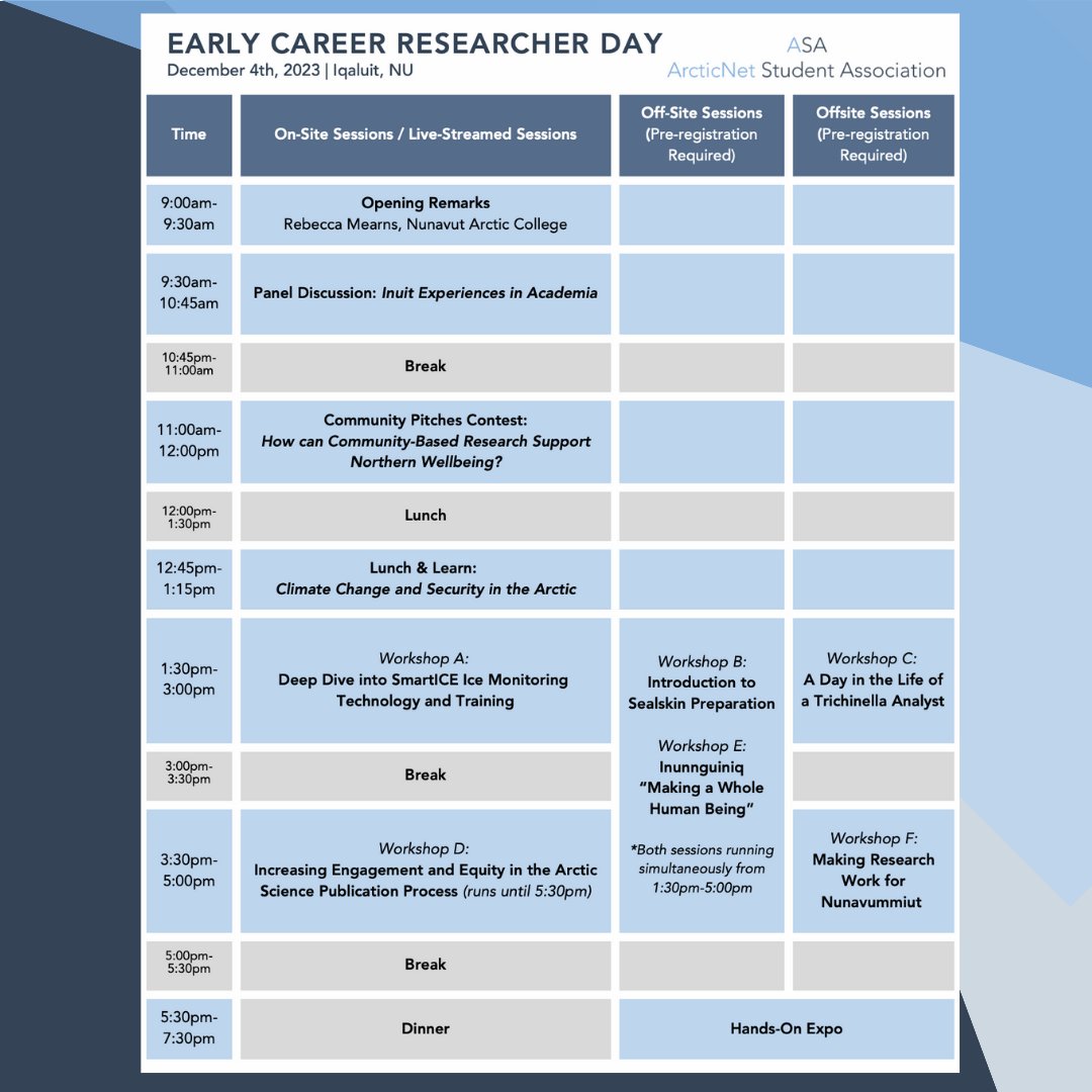 The ASA is pleased to present the Early Career Northern Researcher Day at the <a href="/arcticnet/">ArcticNet</a> #ASM2023!