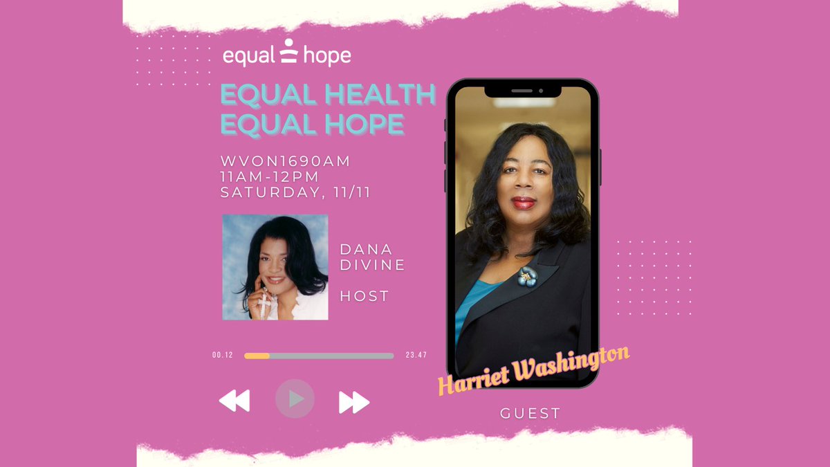 Don't miss my conversation with Harriet Washington, author of Medical Apartheid, tomorrow at 11a CST on WVON radio. Get your questions answered!
#HarrietWashington#Medicalapartheid#thetruth
