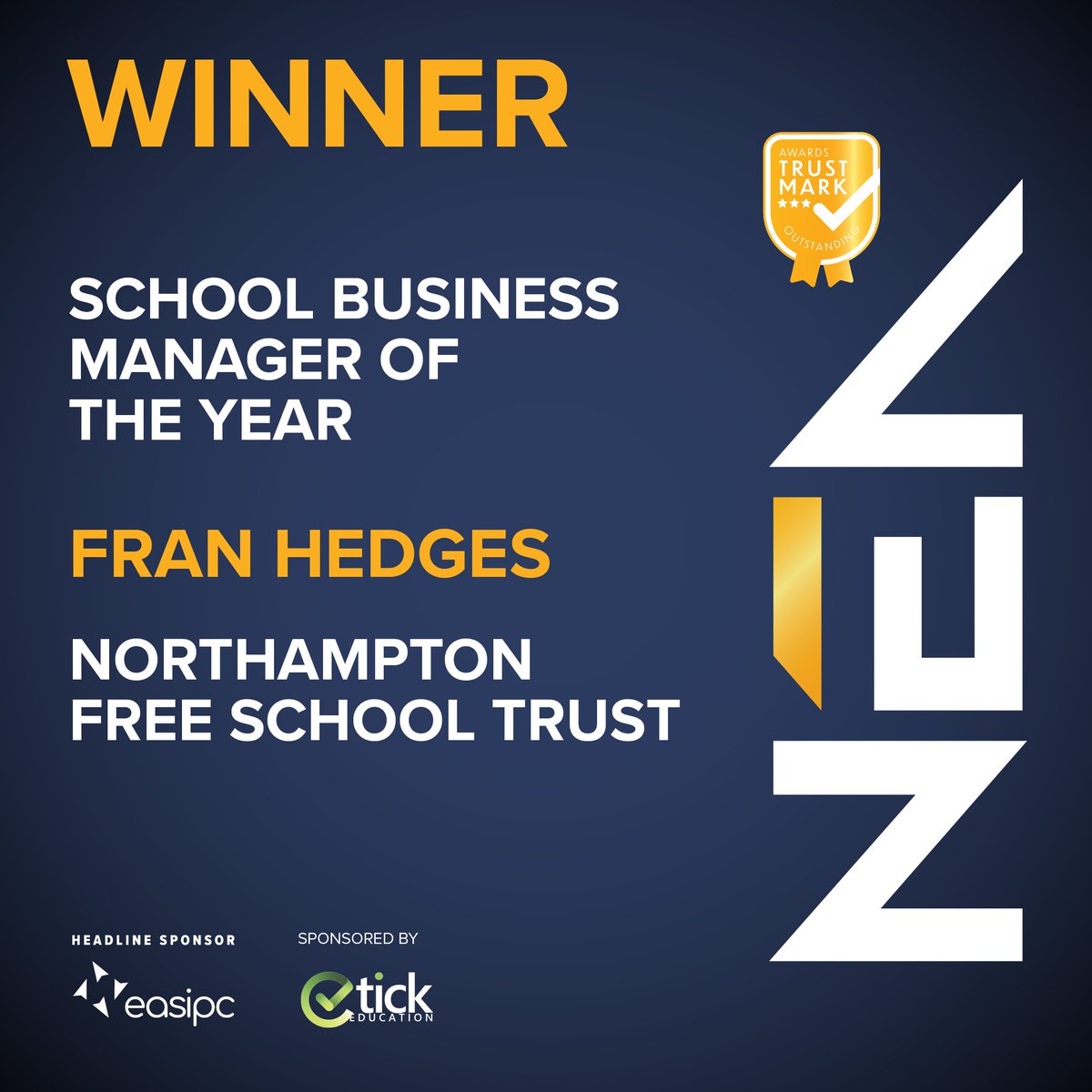 And the winner of School Business Manager of the Year, sponsored by Tick Education, is...Fran Hedges from Northampton Free School Trust. 🏆

Congratulations! 👏

#NEA23 #Northamptonshire #EducationAwards #SchoolBusinessManager