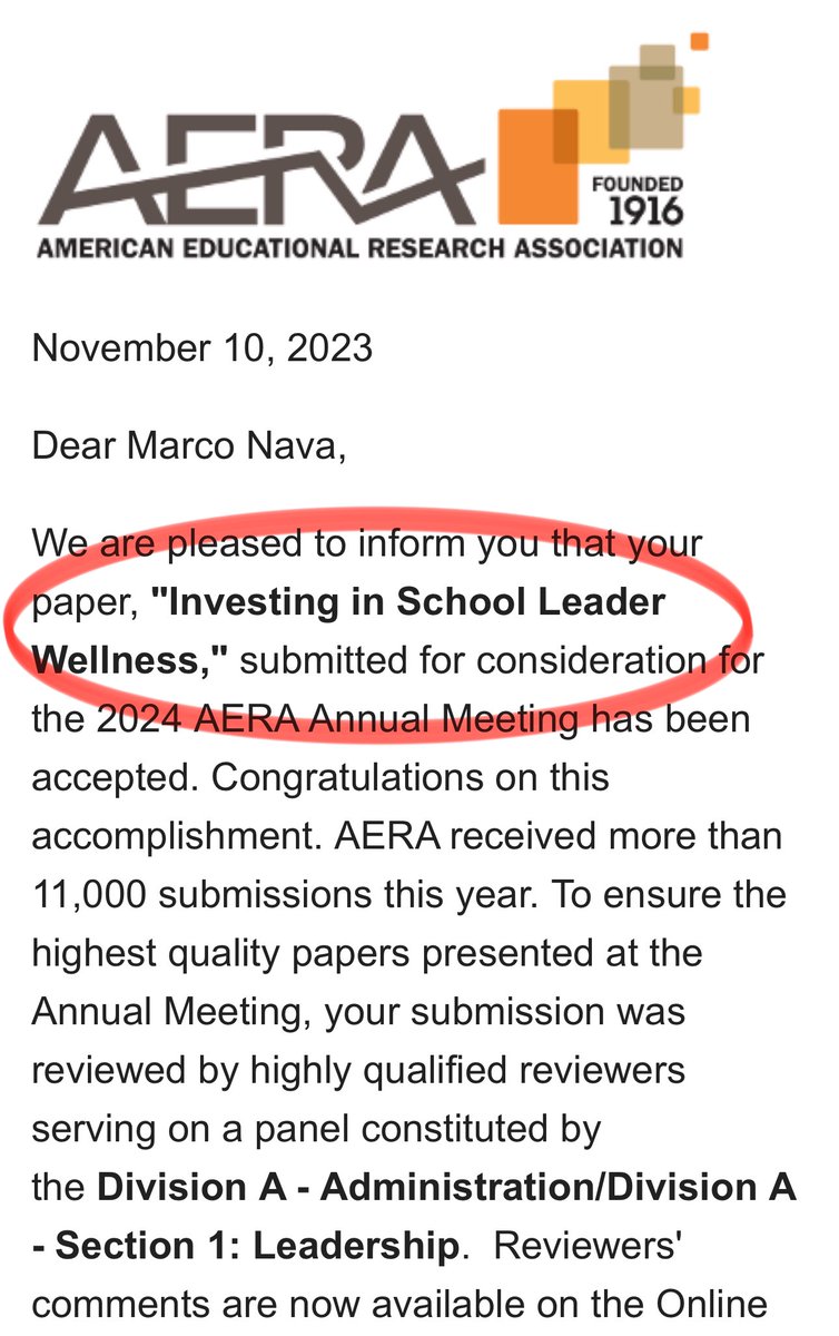 <a href="/LAUSDHR/">@LAUSDHR</a> had 2 proposals accepted for #AERA24 that reflect work from LAPASC &amp; Wellness Wednesdays. Congrats 🙌 DEstrada, SWRoncalli, <a href="/JoseRod27945206/">Jose Rodriguez</a> &amp; DKim. <a href="/SerratoDr/">Frank J. Serrato</a> <a href="/LAUSDDepSupInst/">Dr. Karla V. Estrada</a> <a href="/LAUSDSup/">Alberto M. Carvalho</a> <a href="/LASchools/">Los Angeles Unified</a> <a href="/LAUSD_Achieve/">Los Angeles Unified Division of Instruction</a> <a href="/FrancesBaez10/">Frances Baez</a> #LeadershipMatters #wellness #Principal