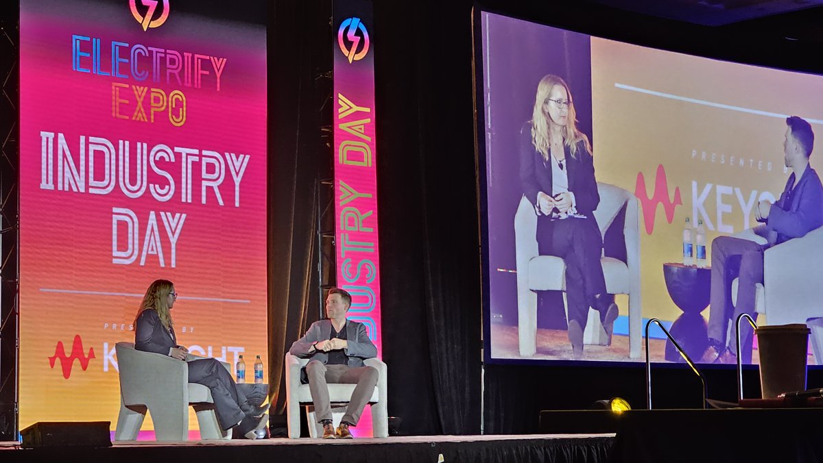 Keysight's tweet image. Check out Keysight electric vehicle (EV) expert Marvin Kroger as he discussed the ever-changing landscape of EVs and secrets of vehicle-to-grid technology at Electrify Expo. #EVtechnology #ElectrifyExpo