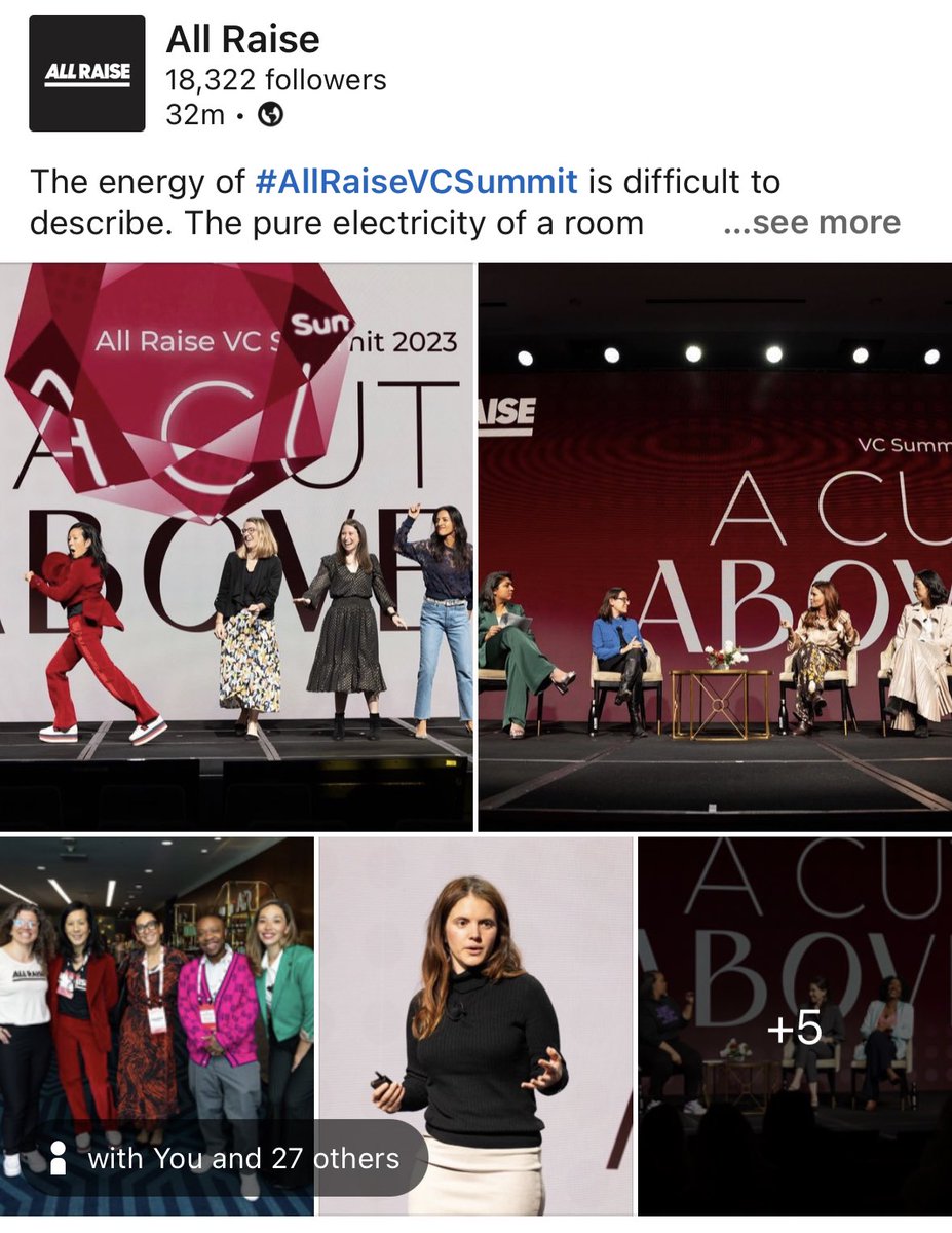 <a href="/joannaruppuc/">joanna rupp</a> <a href="/rebeccakaden/">Rebecca Kaden</a> <a href="/JenniferJust8/">Jenny Just</a> <a href="/joinpokerpower/">Poker Power</a> <a href="/03Tigress/">Ita Ekpoudom</a> <a href="/GingerBreadCap/">GingerBread Capital LLC</a> <a href="/PEAK6/">PEAK6</a> <a href="/PaigeHBuckner/">Paige Hendrix Buckner</a> <a href="/aileenlee/">aileenlee</a> <a href="/PalafoxCarmen/">carmen palafox</a> <a href="/danawildeboer/">Dana Wildeboer (She/Her)</a> <a href="/HaleyKwaitZollo/">Haley Kwait Zollo</a> <a href="/LiMaydon/">Laura I Maydón</a> <a href="/_CarolynFarley/">Carolyn Farley</a> <a href="/annimaniac/">Ann Miura-Ko 🦖</a> <a href="/kirstenagreen/">Kirsten Green</a> <a href="/MarHershenson/">Mar Hershenson</a> <a href="/gimmedadeetz/">Aditi Maliwal</a> <a href="/golfandgum/">Brittany Skoda</a> <a href="/MorganStanley/">Morgan Stanley</a> <a href="/ArlanWasHere/">Arlan 👊🏾</a> <a href="/Backstage_Cap/">Backstage Capital</a> Photos from #AllRaiseVCSummit are rolling in and they are dynamite. 🧨 Keep an eye on our LinkedIn to see if you can spot yourself or a friend. 👀

linkedin.com/posts/allraise…