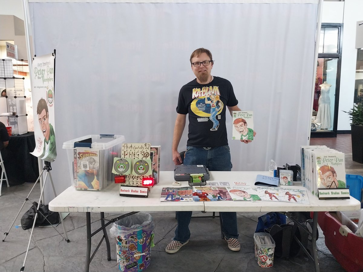 Rentnarb Studios Comics is all set up and going at Wasatch Comic Con- A Creator Focused Con #PeterPanComic #wasatchcomiccon2023 #UtahArtist